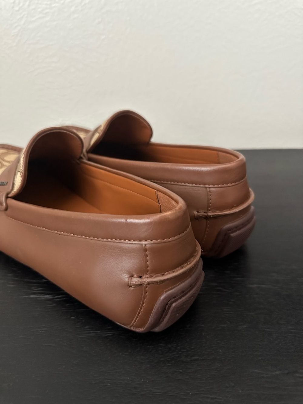 Coach Men's Brown Signature Canvas Loafers - Picture 4 of 5